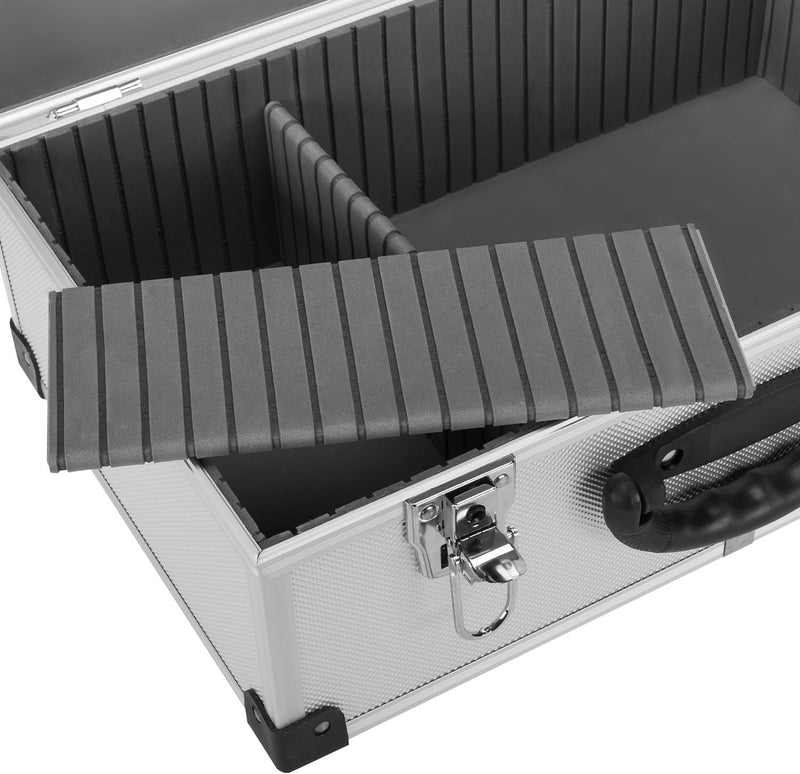 CD Koffer für 60 Standard CD Cases - 43 x 29 x 18,5 cm - Silber 60 CD&