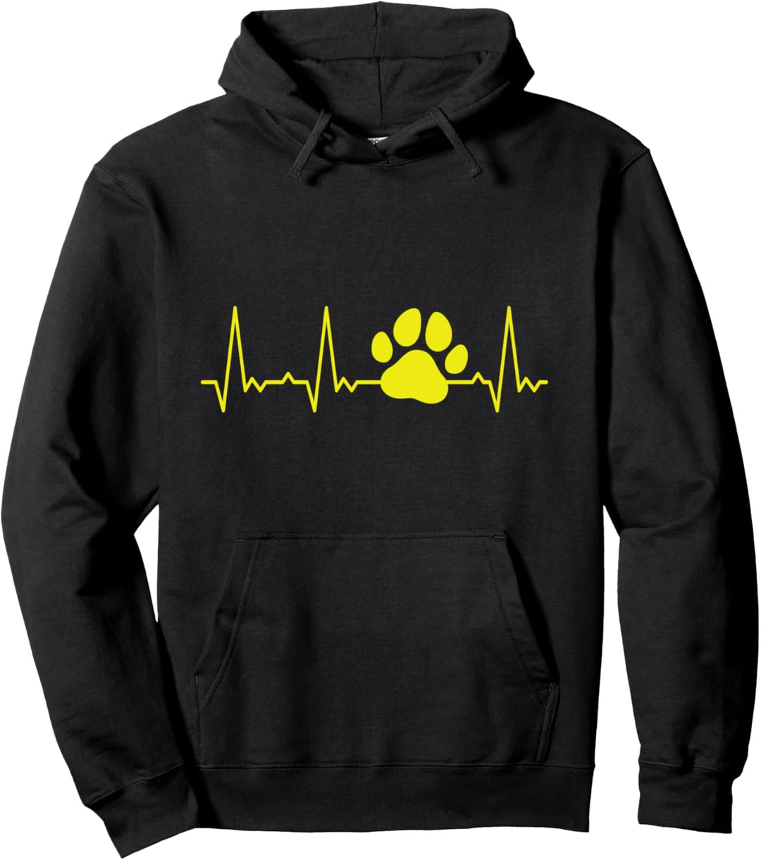 Herzschlag Hundepfote Pullover Hoodie