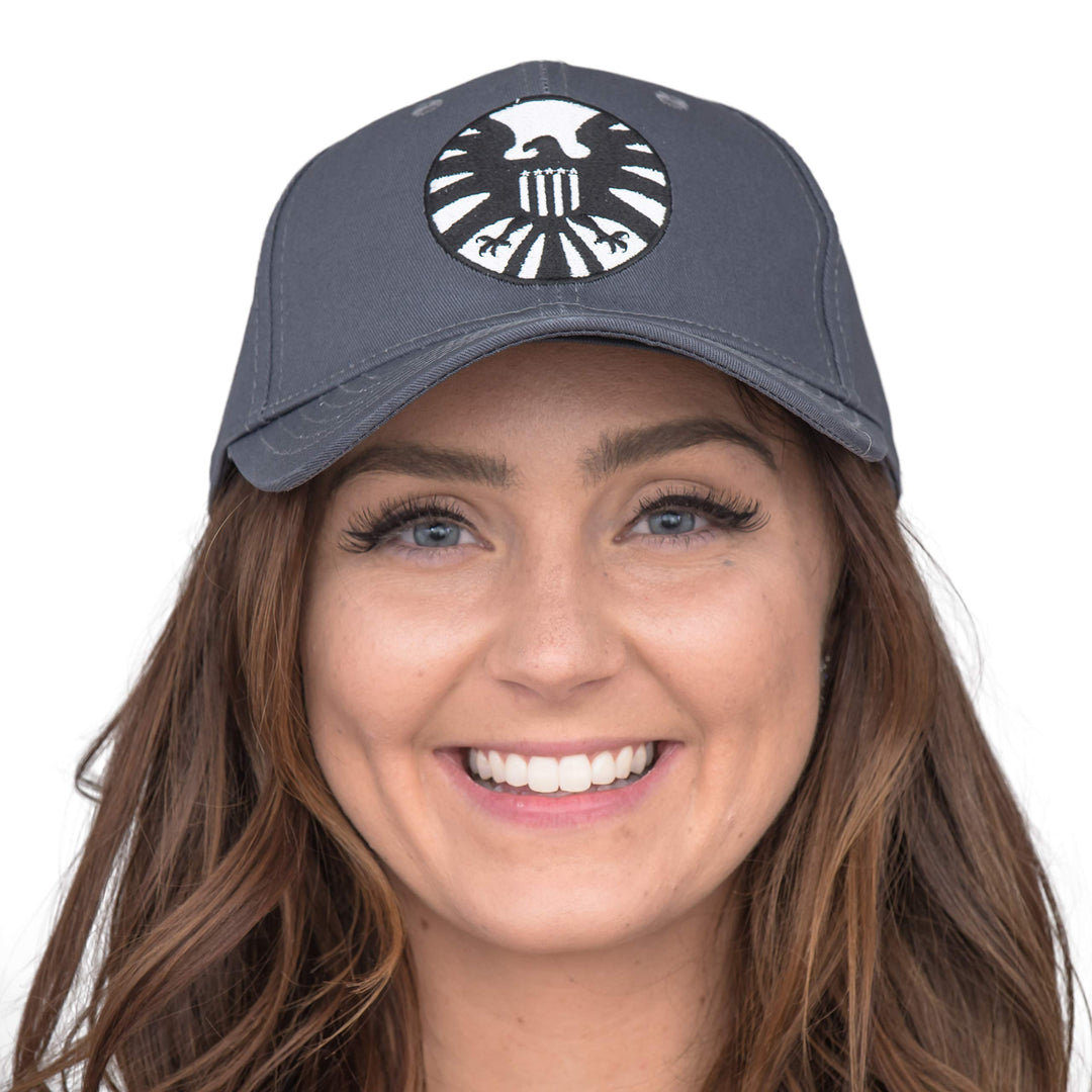 Marvel Shield Cosplay Carol Danvers Captain Verstellbare Snapback Baseballkappe Hut Grau Medium, gra