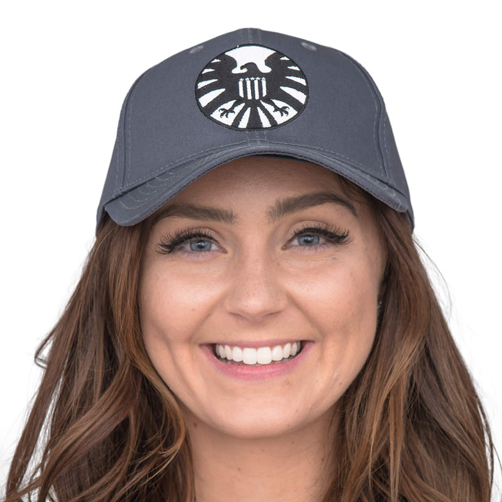 Marvel Shield Cosplay Carol Danvers Captain Verstellbare Snapback Baseballkappe Hut Grau Medium, gra