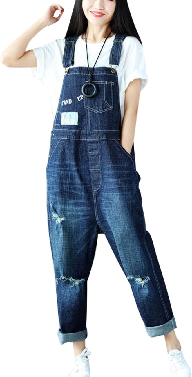 Youlee Damen Jahrgang Denim Latzhose Hosenträger Hosen Style 1 Blau, Style 1 Blau