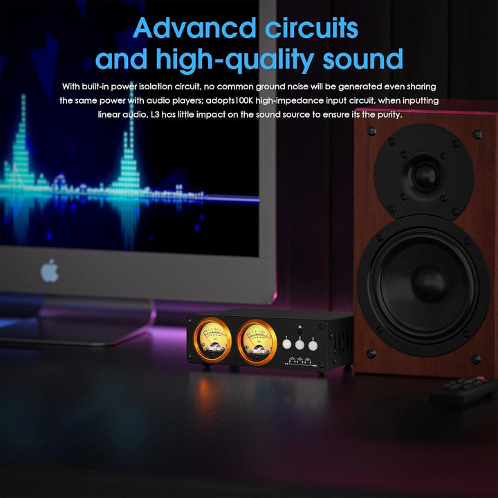 Douk Audio L3 3-Kanal Loop Switcher Audio Selektor Box Duales VU Meter Splitter with IR Remote