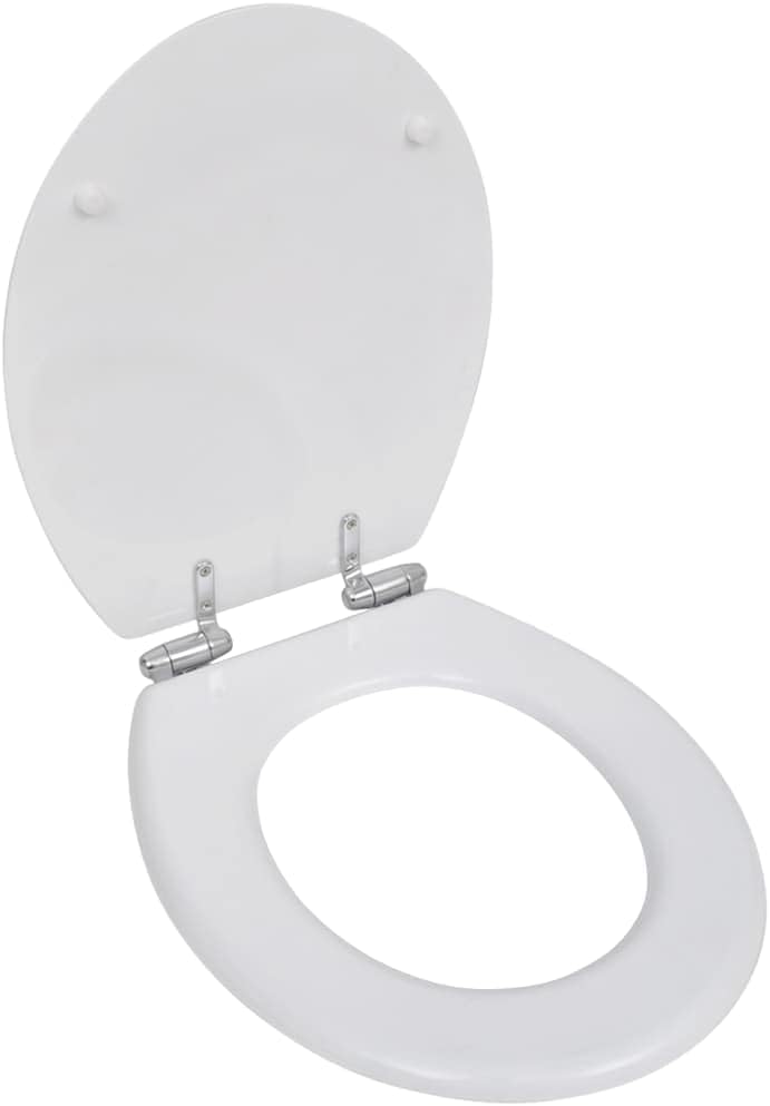 HOMIUSE Toilettensitz MDF Deckel mit Absenkautomatik Weiss Toilettendeckel Wc Sitz mit Absenkautomat