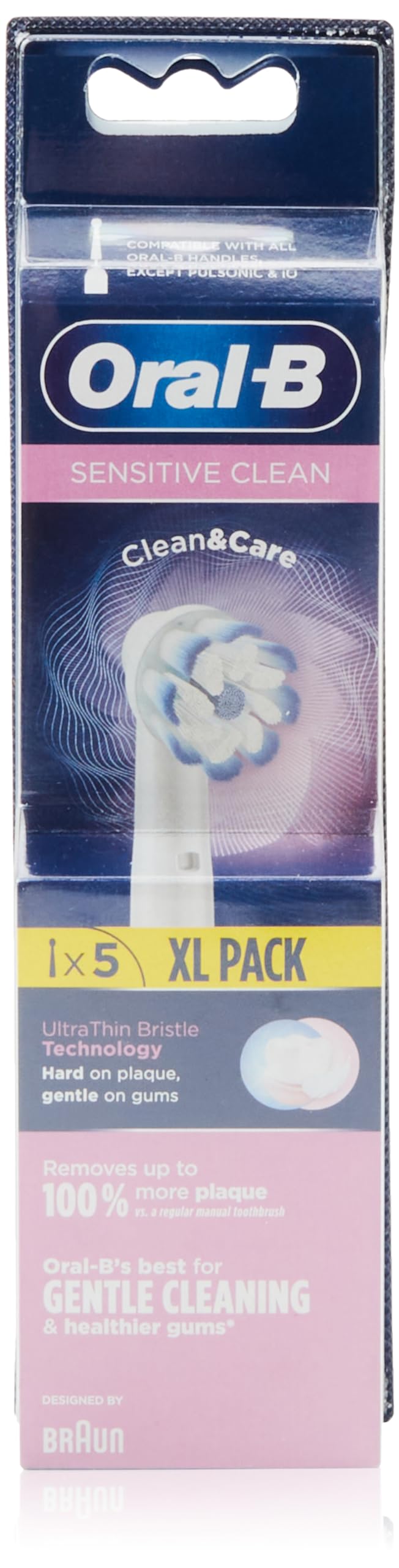 Oral-B Sensitive Clean Ersatzbürstenköpfe für elektrische Zahnbürste, Packung mit 5 Stück. White 5 s