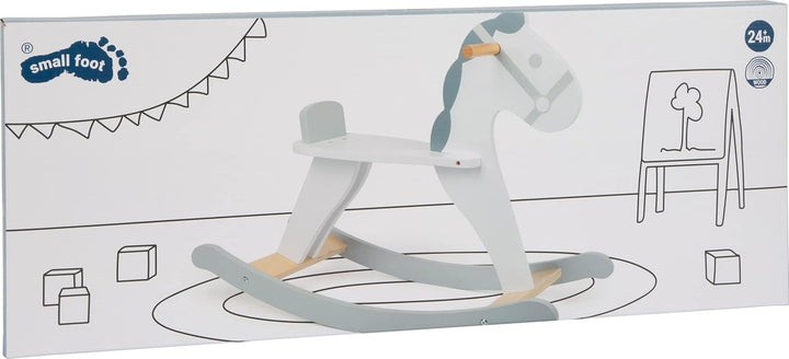 small foot Schaukelpferd Skandi aus Holz, mit Rückenlehne und zwei festen Griffen, für Kinder ab 3 J