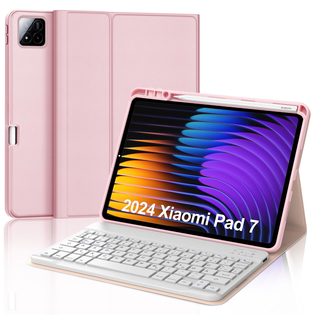 IVEOPPE Hülle mit Tastatur für Xiaomi Pad 8/8 Pro 11.2" 2025, Deutsches QWERTZ Layout, Abnehmbare Ma