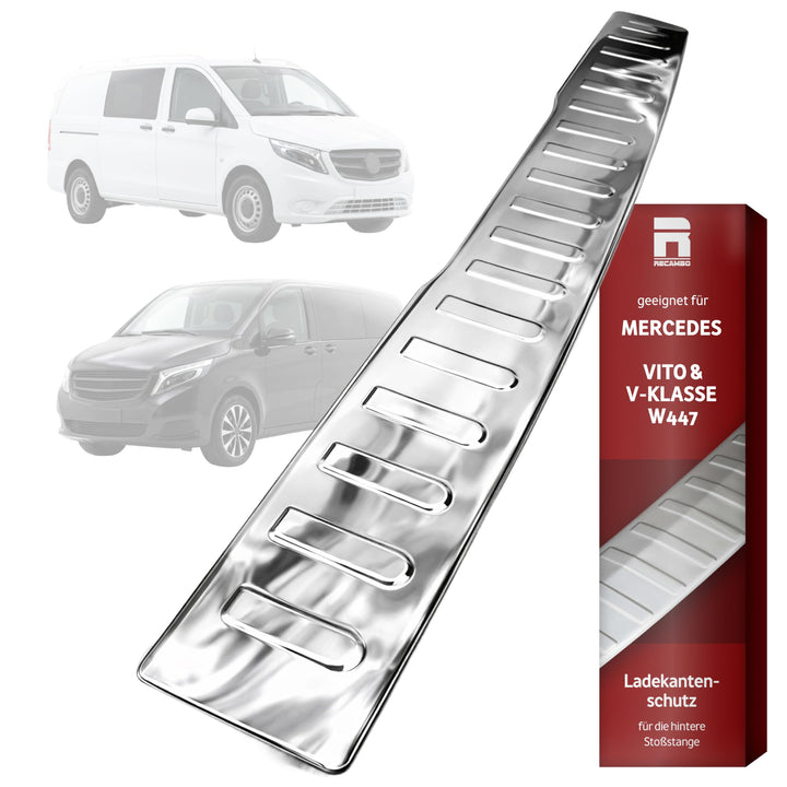 Ladekantenschutz Edelstahl CHROM kompatibel für MERCEDES VITO W447, V-KLASSE W447 | premium Qualität