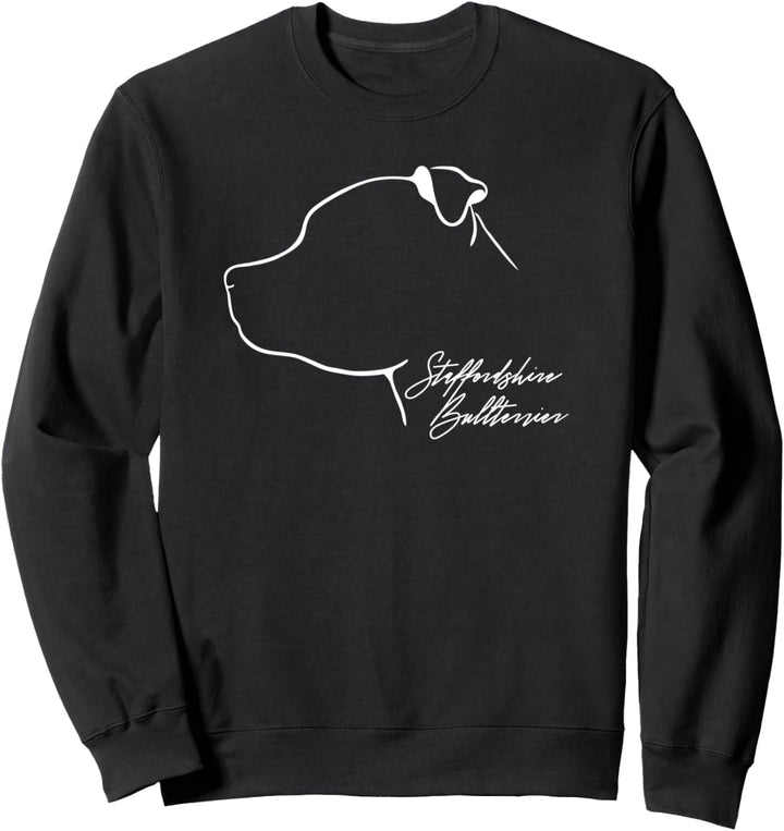 Staffordshire Bullterrier Profil Hunderasse Hund Hunde Sweatshirt