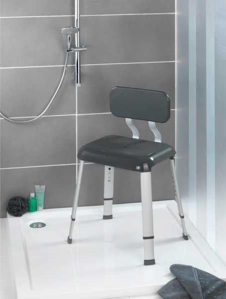 Allstar Badhocker mit Rückenlehne Secura Premium, Duschhocker, bis 130 kg Tragkraft