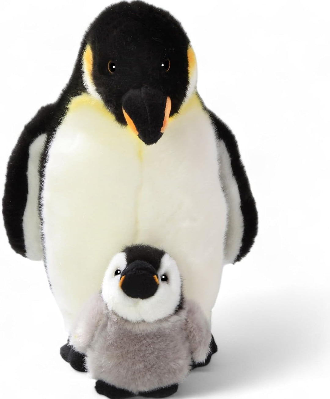 Carl Dick Pinguin mit Baby, Laufvogel, Plüschtier, Kuscheltier, ca. 32cm 1725 Schwarz-weiss-orange,