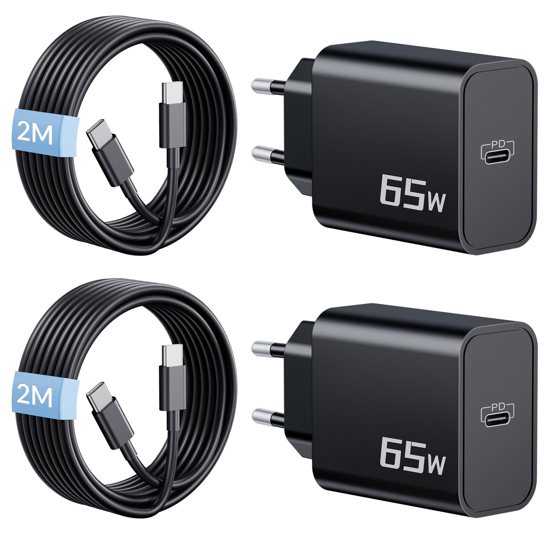 65W Ladegerät USB C Schnellladekabel für Samsung S26 S25 S24 S23 Ultra, Lenovo ThinkPad Dell HP Lapt