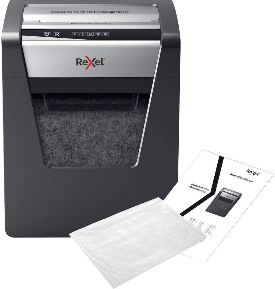 Rexel Aktenvernichter Momentum M510, Mikroschnitt, 11-10 Blatt A4 (70-80 g/m²) Kapazität, Sicherheit