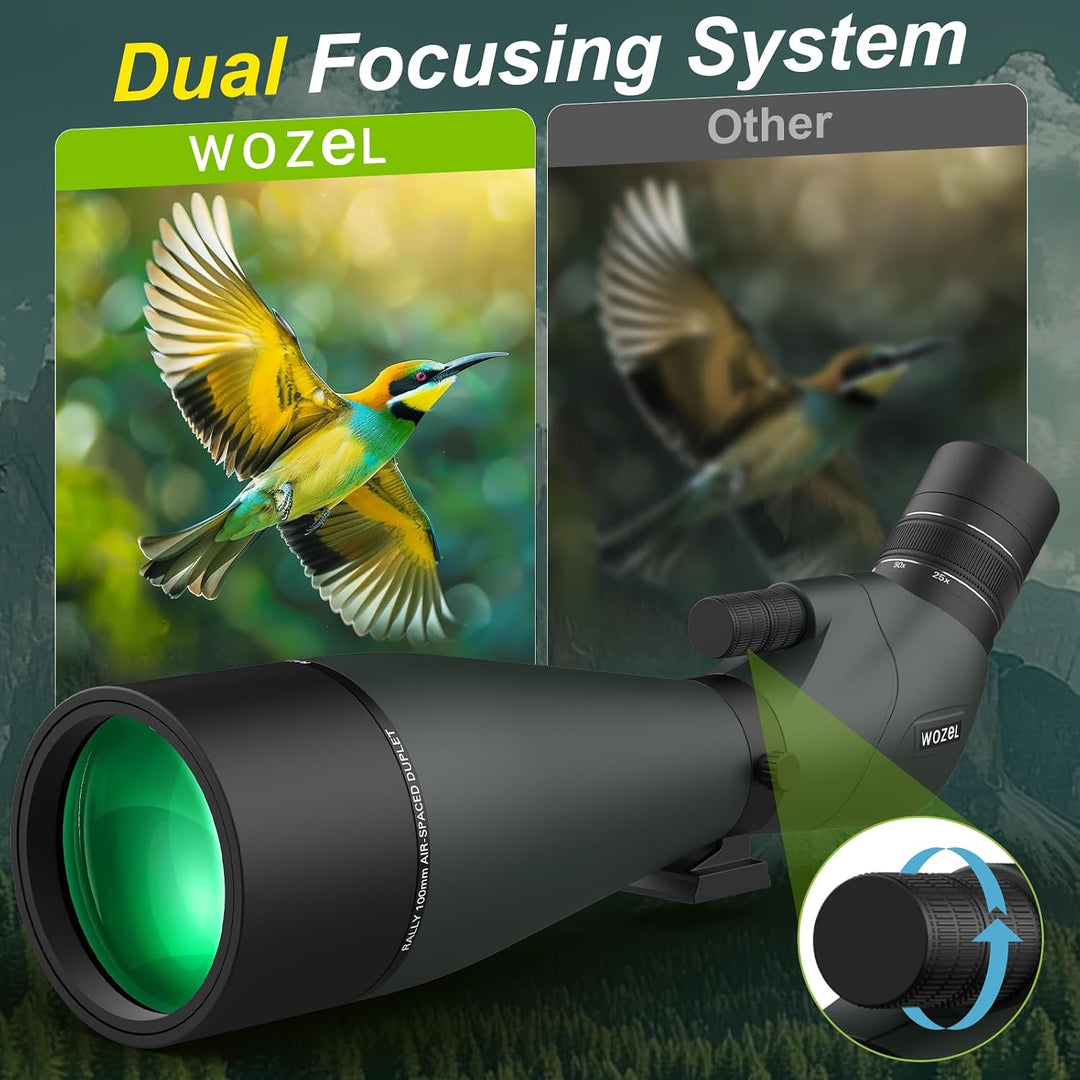 WOZEL HD-Spektiv, 25–75 x 100 mm, 45 Grad abgewinkelt, BAK4-Prisma, High-Definition, wasserdicht, fü
