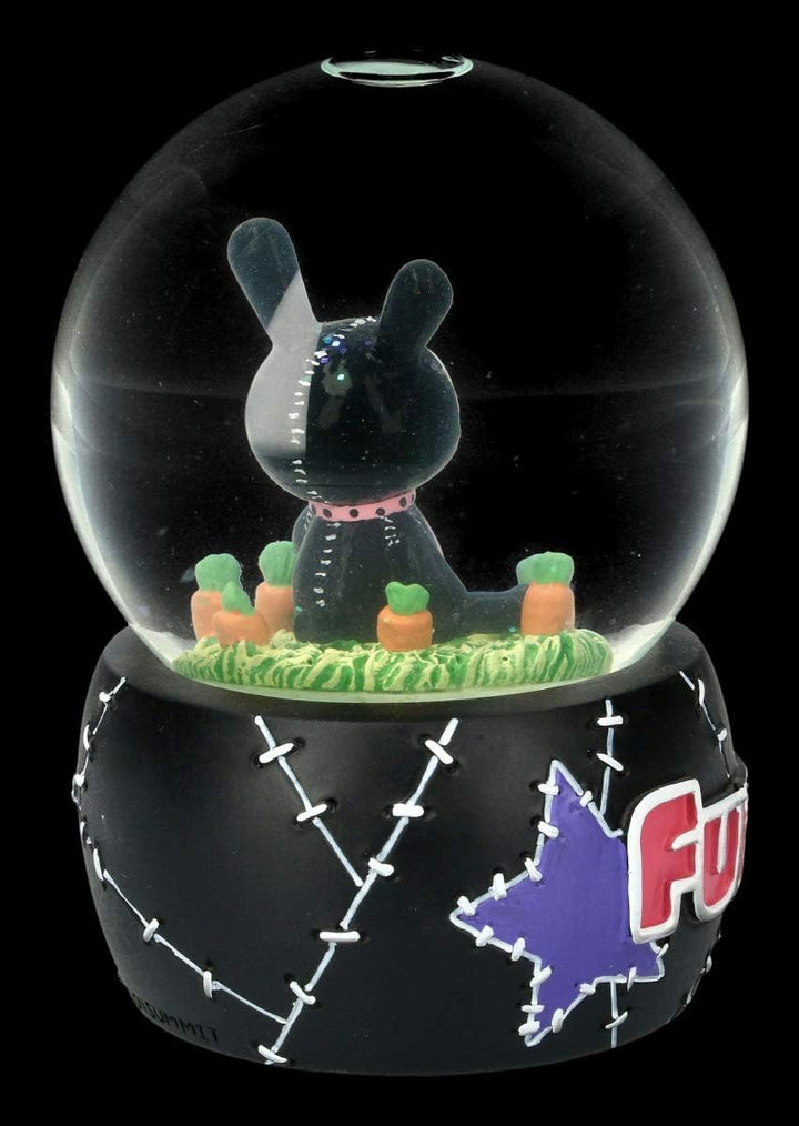 Furrybones Fantasy Schneekugel - Black Bun-Bun | Witzig, lustig, skurril, Deko-Artikel, H 14 cm