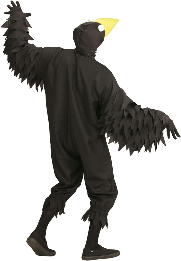 W WIDMANN MILANO Party Fashion - Kostüm Rabe, Plüsch Overall, Tierkostüm, Vogel, Faschingskostüme, K