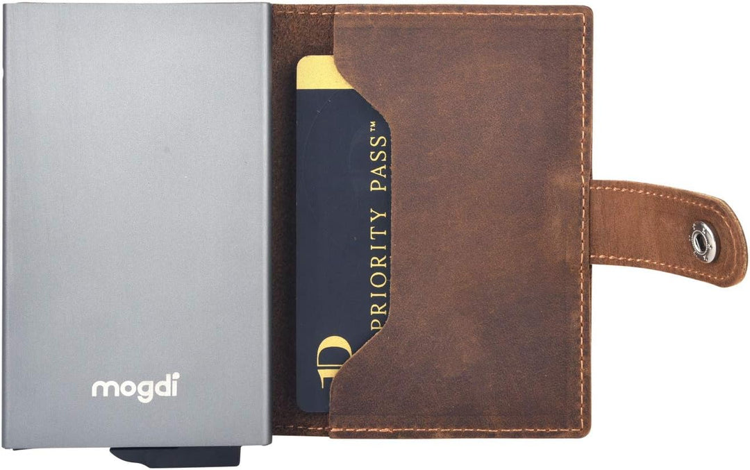 Premium Herren Portmonee RFID Schutz Kartenetui Business Geldbörse feinstes A++ Echtleder mogdi Nano