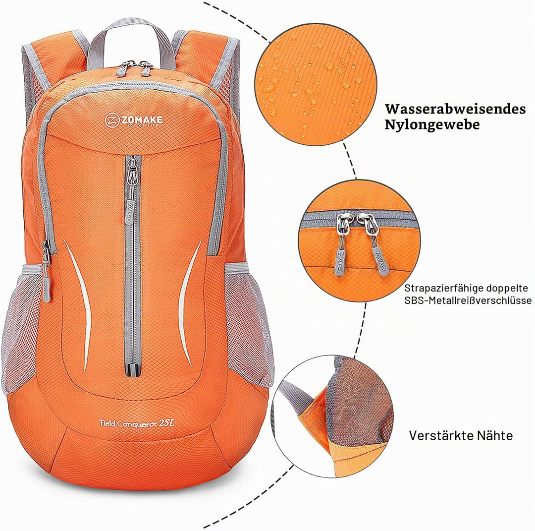 ZOMAKE 25L Faltbarer Rucksack Ultraleicht – Rucksack Damen Klein, Wanderrucksack Herren, Leichter Ta