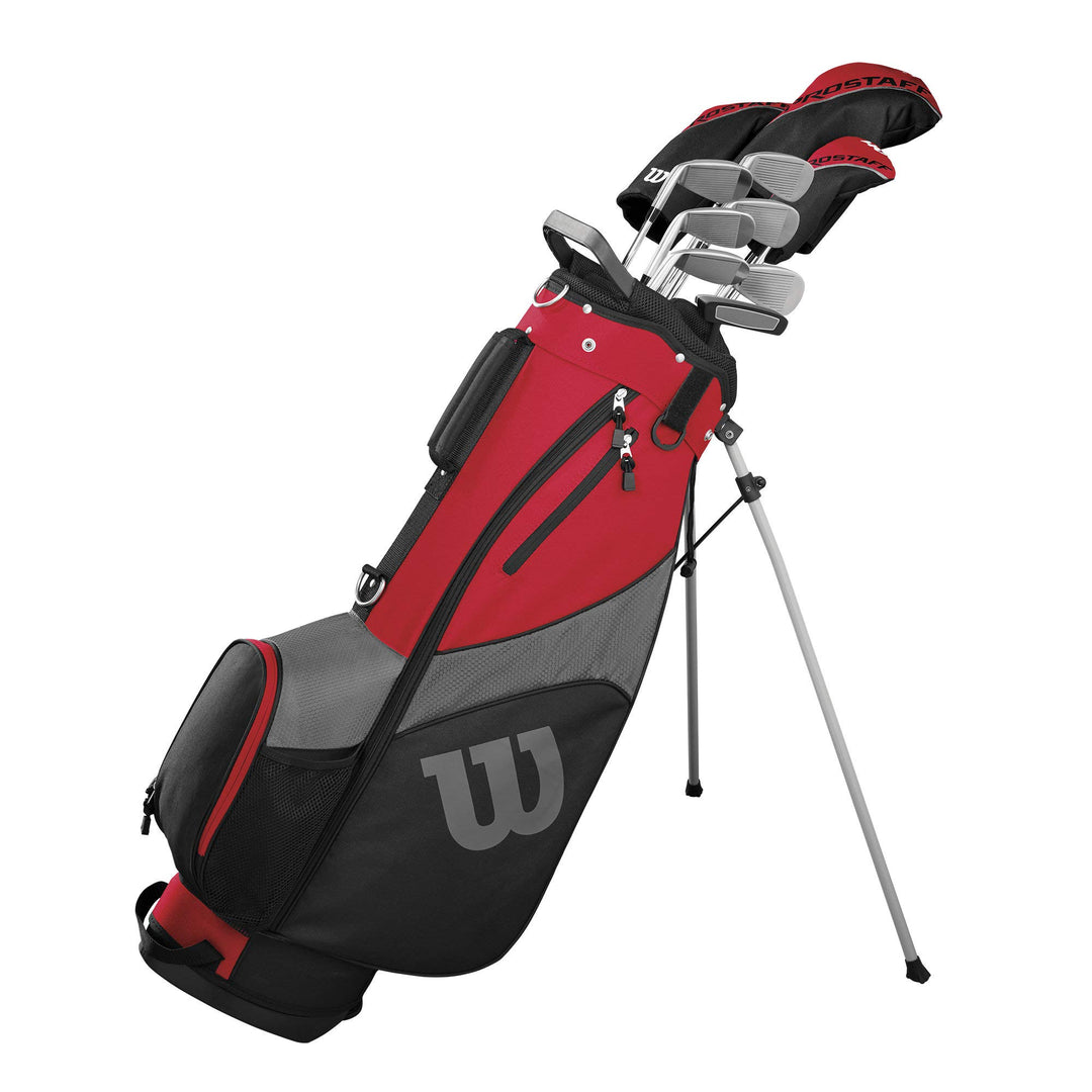 Wilson Golf 2019 Pro Staff SGI Herren komplettes Standard-Stahlpaket Golf-Set RH schwarz / rot, schw