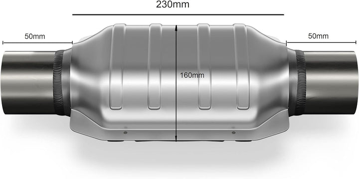 BLUETECH® 200 Zellen UNIVERSALL FLACH Sport Renn Katalysator Euro 4 Norm Metall 101mm 103R. ID Ansch