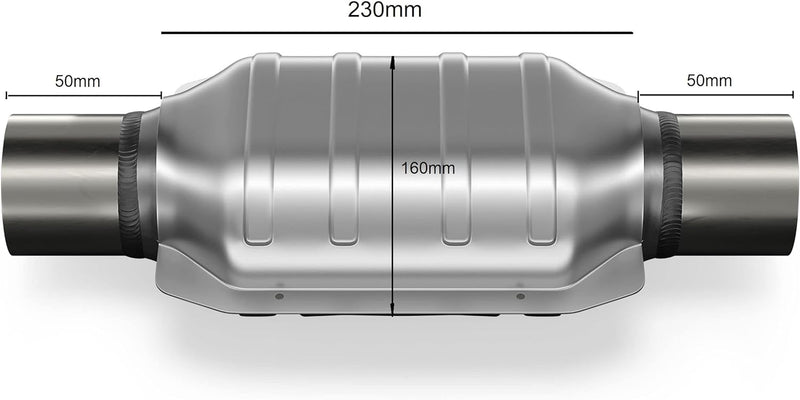 BLUETECH® 200 Zellen UNIVERSALL FLACH Sport Renn Katalysator Euro 4 Norm Metall 101mm 103R. ID Ansch