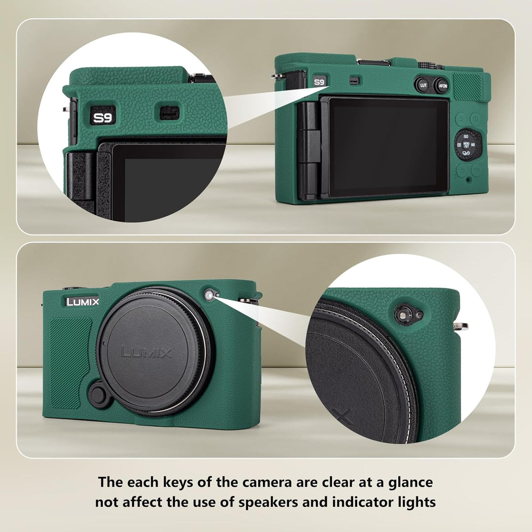 MUZIRI KINOKOO Weiche Silikon Tasche Kompatibel für Panasonic Lumix S9 Mirrorless Kamera, Schutzhüll