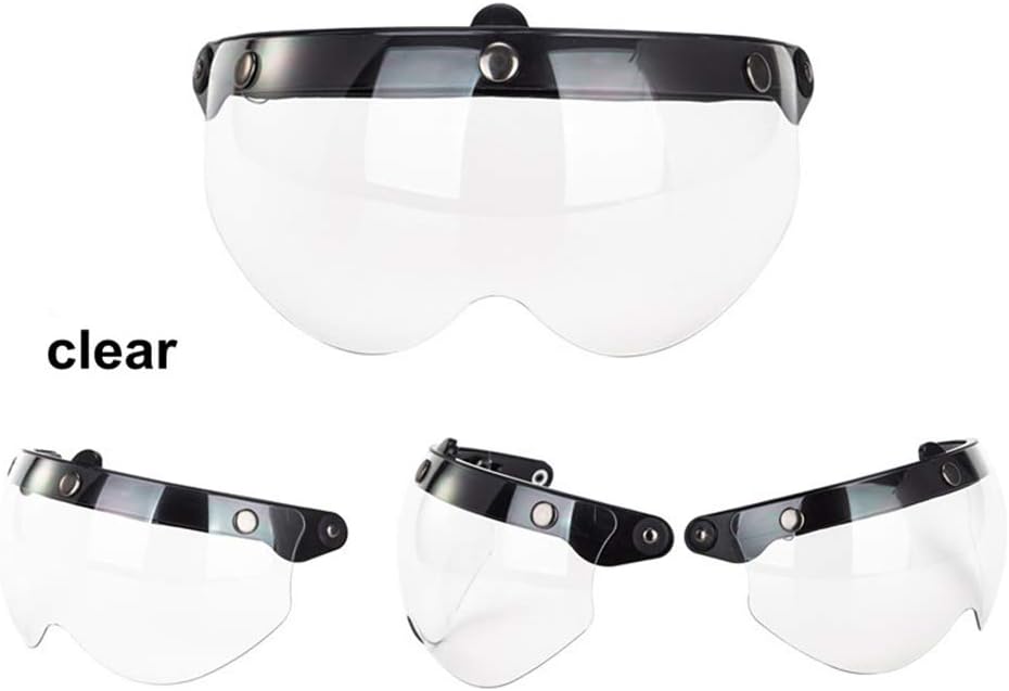 Helmvisier Universelles 3 Druckknopf Winddichtes Sonnenschutz Halbgesicht-Retro Motorradhelm Visier