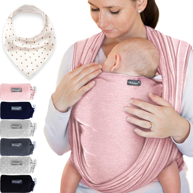 Babytragetuch aus 100% Baumwolle - Rosa – hochwertiges Baby-Tragetuch für Neugeborene und Babys bis