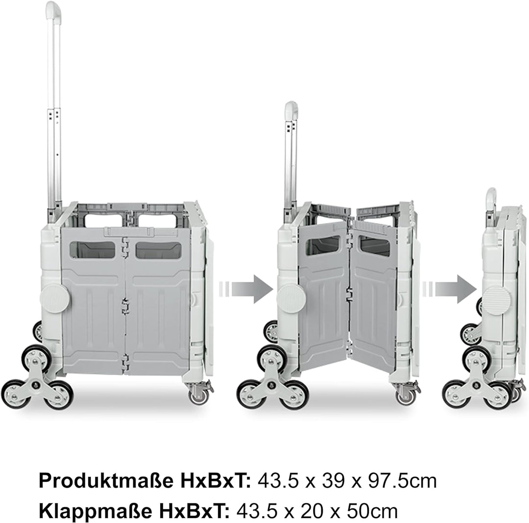 PUCHIKA Einkaufstrolley Treppensteiger klappbar, Einkaufswagen Trolley, Einkaufstrolley mit Deckel,