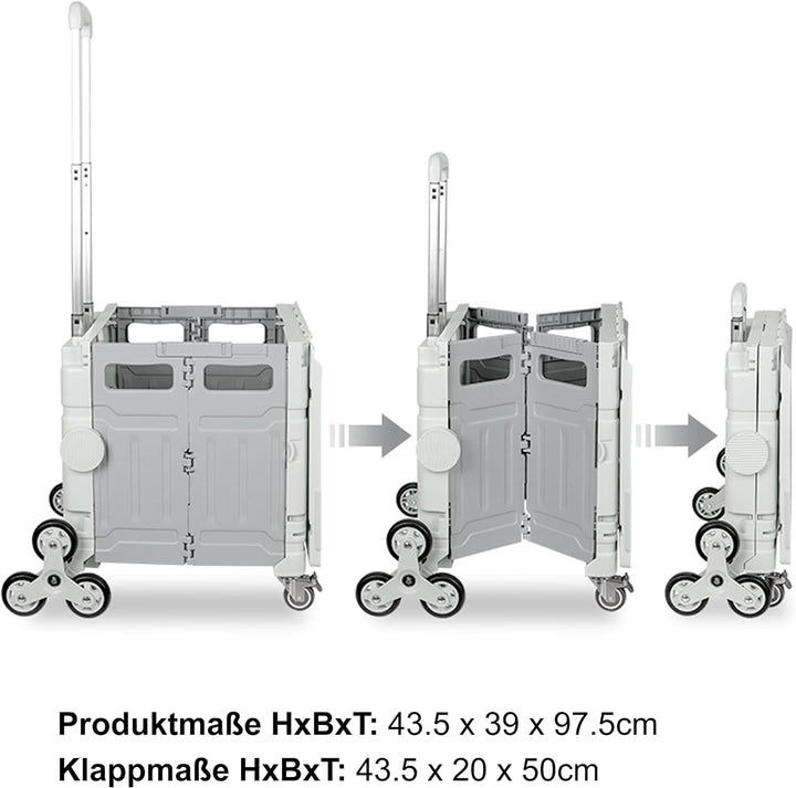 PUCHIKA Einkaufstrolley Treppensteiger klappbar, Einkaufswagen Trolley, Einkaufstrolley mit Deckel,