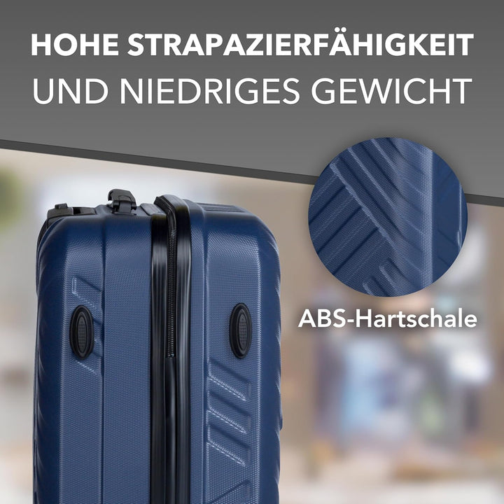 Xonic Design Reisekoffer - ABS Hartschalen Koffer mit 360° Leichtlauf-Rollen - hochwertiger Trolley