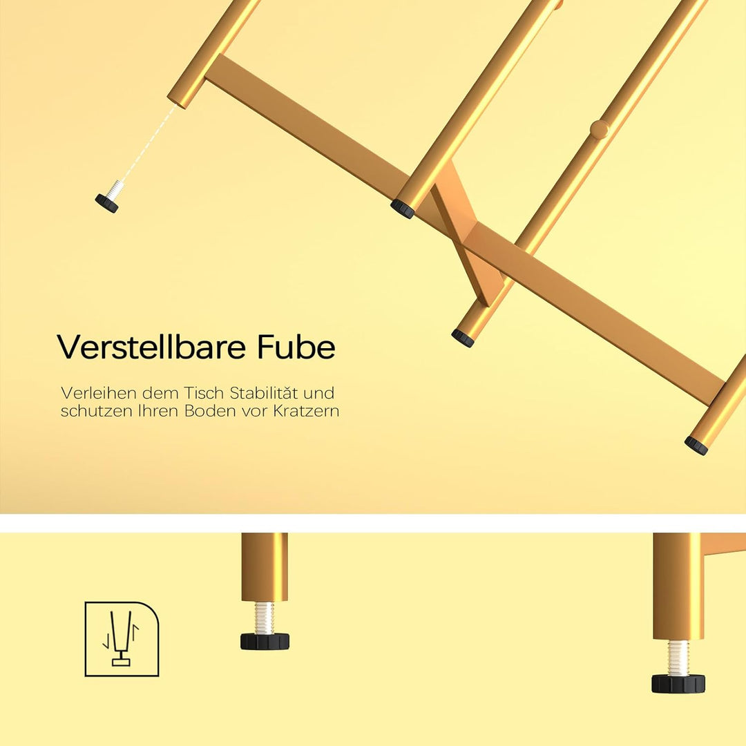 Garden 4 you Beistelltisch Rund, Sofatisch 2 Ebenen, Metall Balkontisch, Kleiner Tisch, Couchtisch m