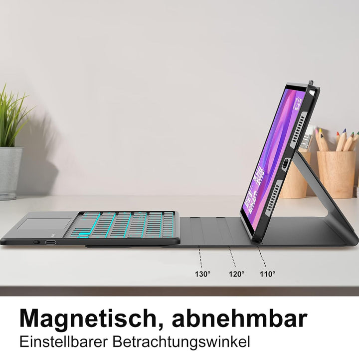 Tastatur Hülle für Lenovo Idea Tab 11 Zoll 2025/K11 Gen 2, Mit kabelloser Bluetooth-Tastatur mit bel