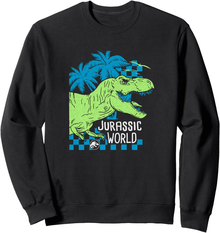 Jurassic World T-Rex Roaring Neon Side Profile Sweatshirt