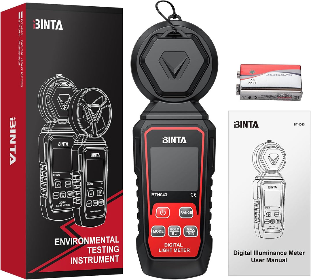BINTA Digital Luxmeter Tragbare Belichtungsmesser Beleuchtungsstärke | Lichtmesser mit Bereich bis z