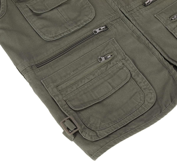 YOUTHUP Anglerweste Herren Outdoor Weste Multi-Tasche Ärmellose Jagd Herrenwesten Leicht Safari Wand