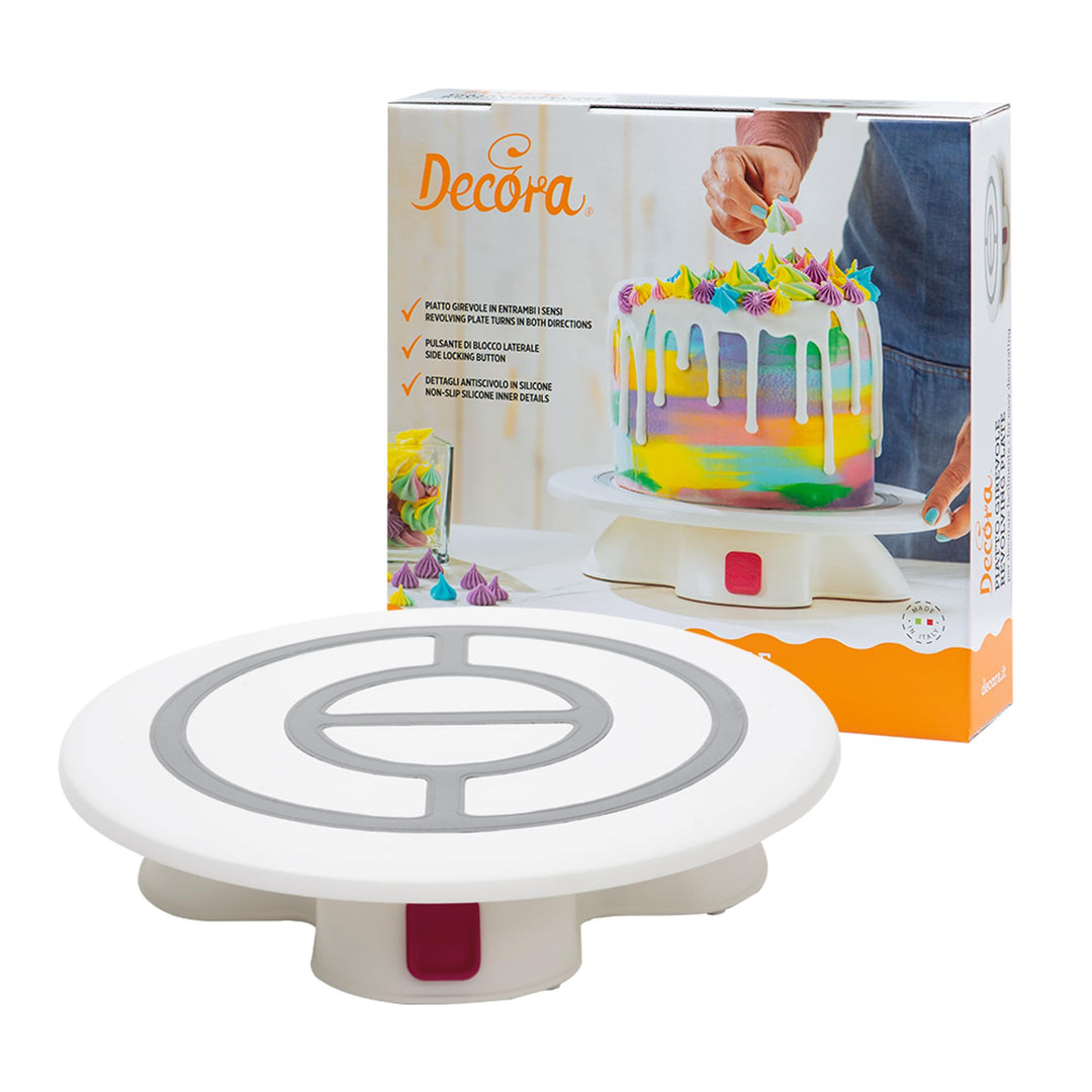 DECORA, 9271050 Kunststoff-Drehteller, Professionelle Torten-Drehscheibe aus Kunststoff, Leicht zu r