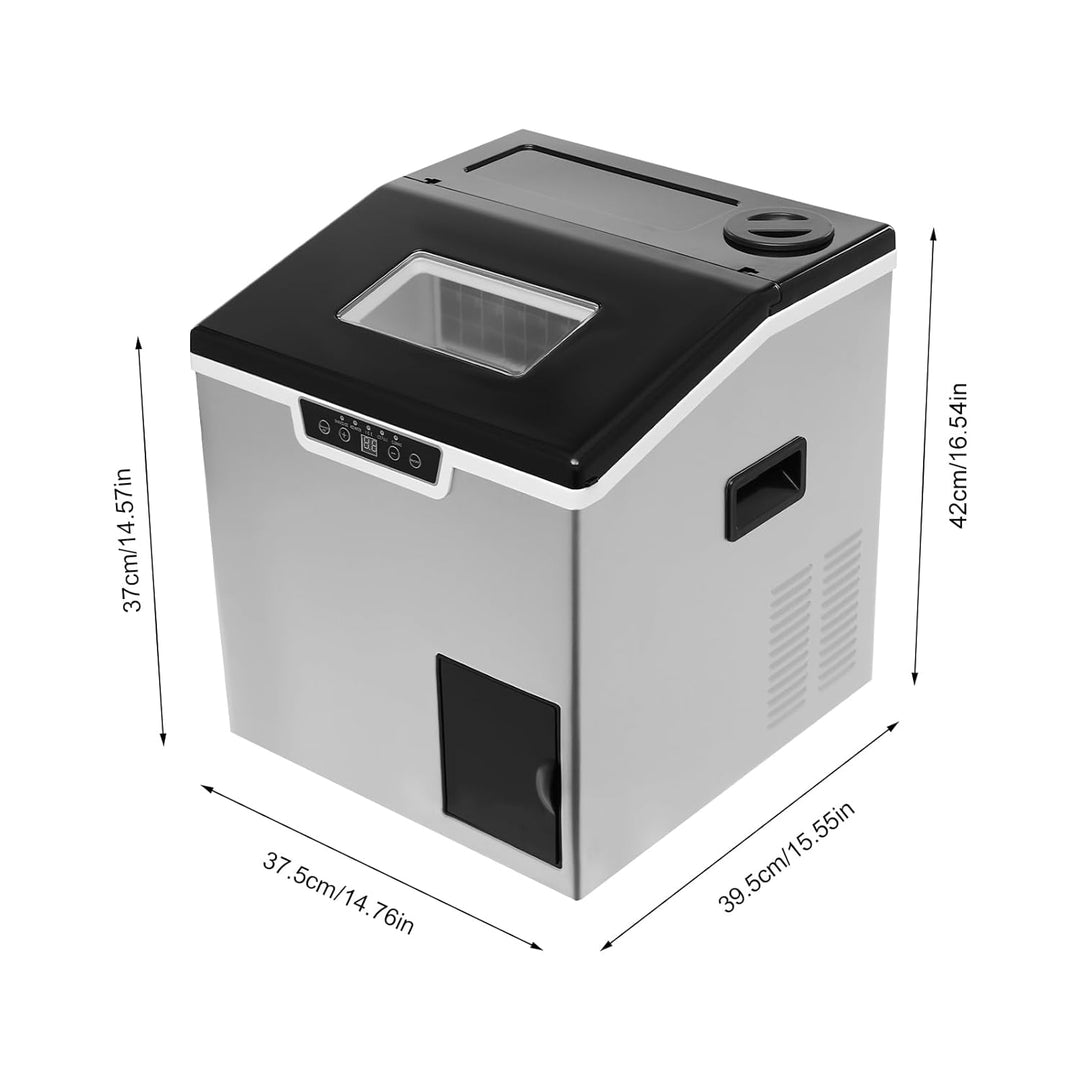 2-in-1 Eisbereiter mit Crushed Ice Funktion und automatischem Wasserzulauf | 40kg Eiswürfelmaschine