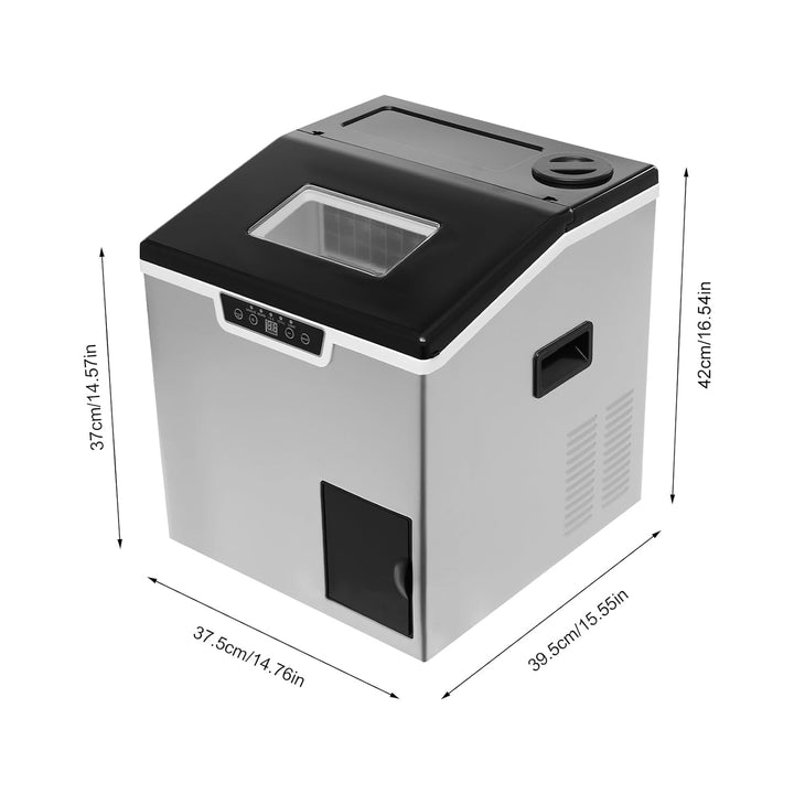 2-in-1 Eisbereiter mit Crushed Ice Funktion und automatischem Wasserzulauf | 40kg Eiswürfelmaschine