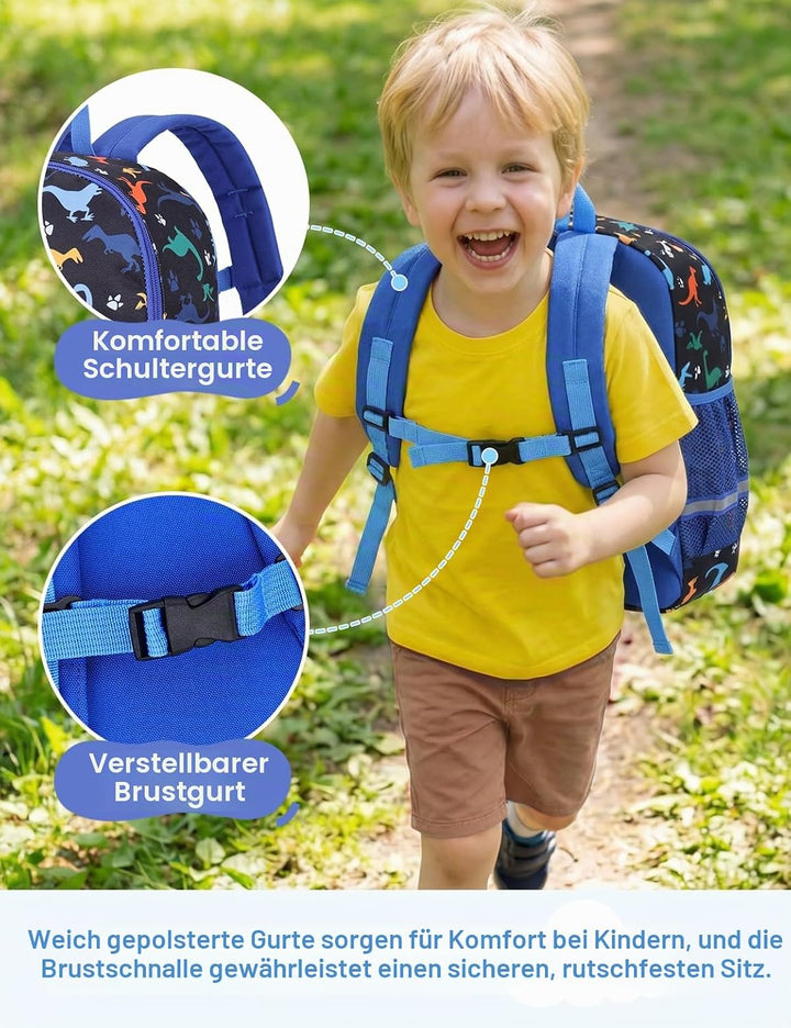 VX VONXURY Schulrucksack, Convertible Vorschule Kleinkind Jungen Bookbag Passt A4 Ordner (Blue Shark