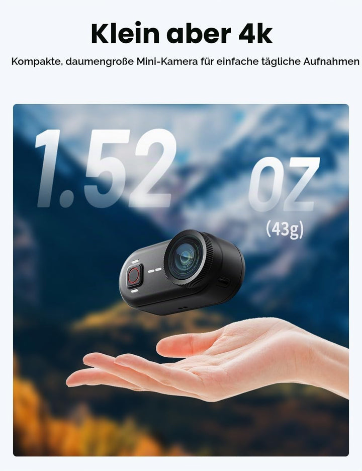 Apexcam K80 4K mini Action cam POV bodycam EIS Bildstabilisierung WLAN 10m wasserdichte Unterwasserk