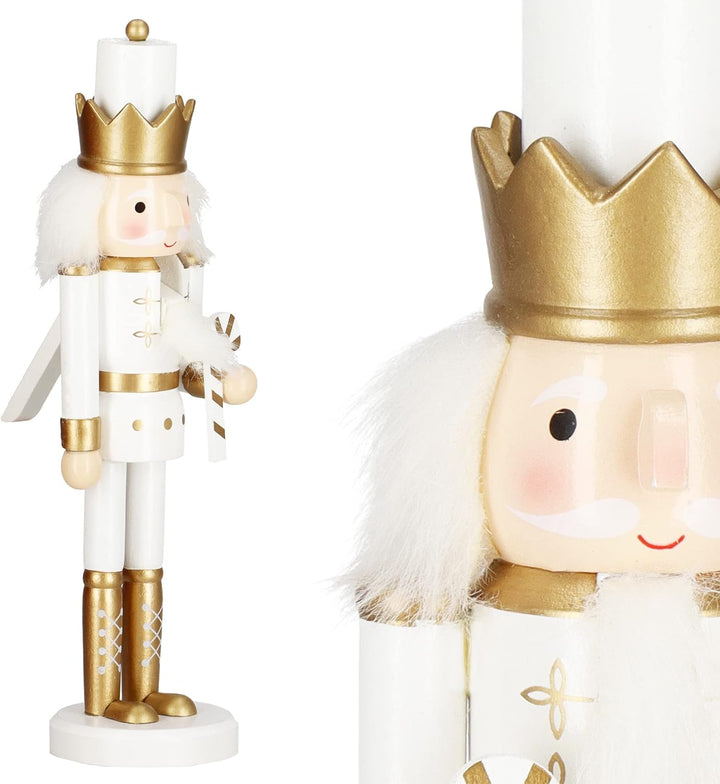 SPRINGOS Dekofigur Nussknacker Figur aus Holz König mit Krone 30,5 cm Weihnachtsdekoration Holzfigur