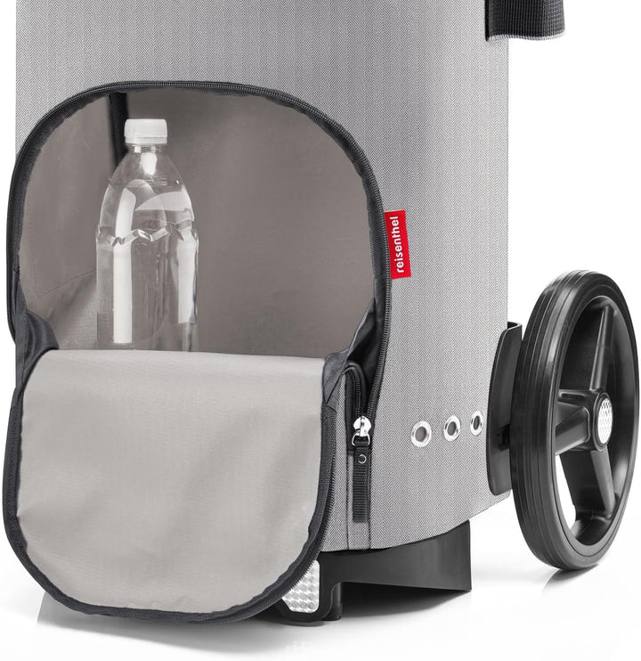reisenthel citycruiser Set (Rack + Bag) Herringbone Grey - Praktischer Einkaufstrolley mit Mehreren