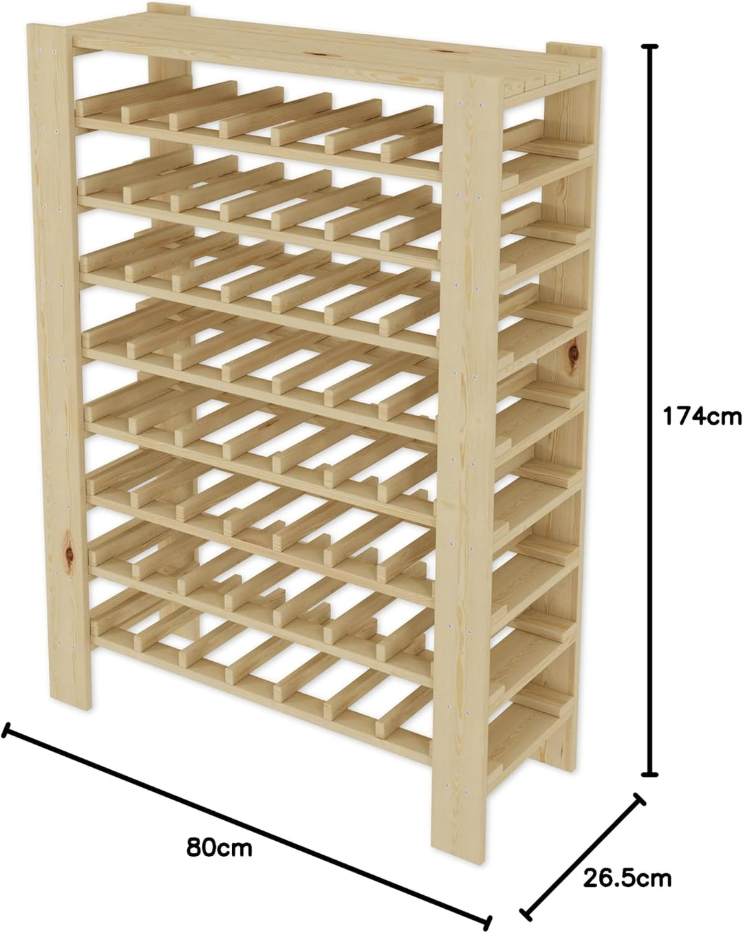 Lenmar Serie RW Weinregal aus Holz für Flaschen, Hellbeige, Wein, Flaschenregal, Kellerregal, Regale