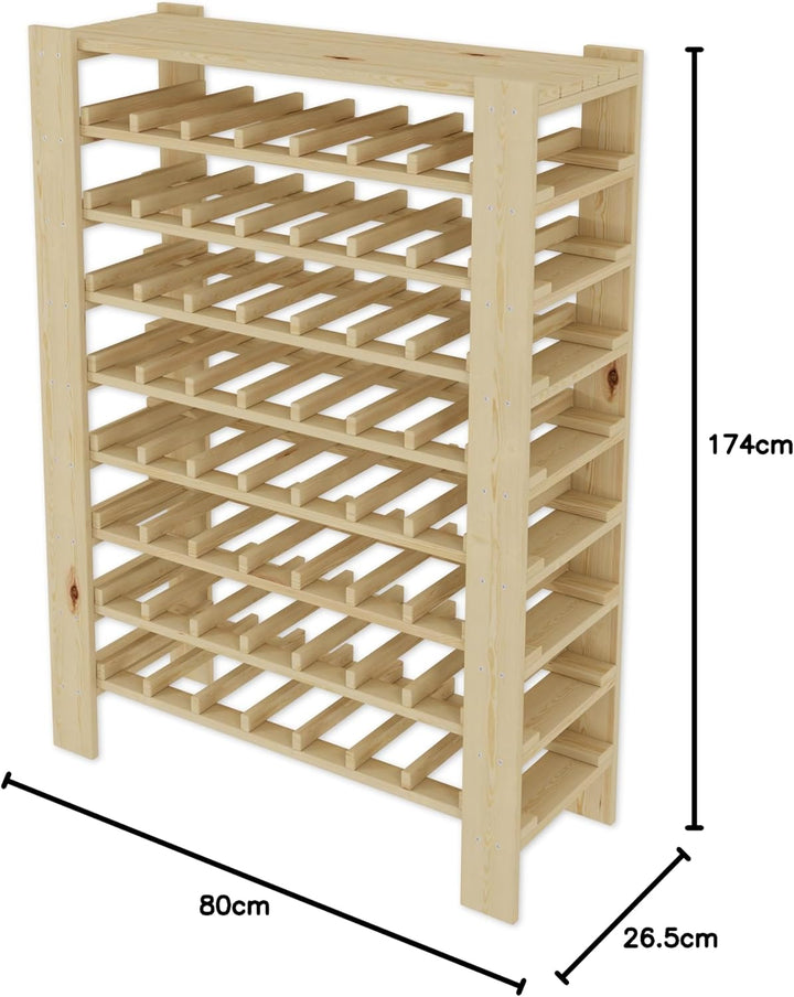 Lenmar Serie RW Weinregal aus Holz für Flaschen, Hellbeige, Wein, Flaschenregal, Kellerregal, Regale