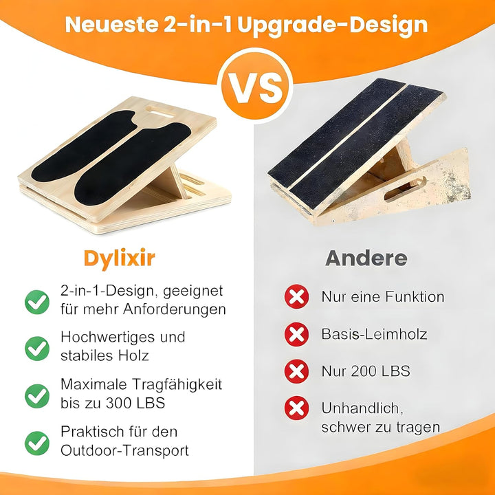 2 in 1 Wadendehner Schrägbrett Balance Board erwachsene aus Holz Gleichgewichtstrainer balanceboards