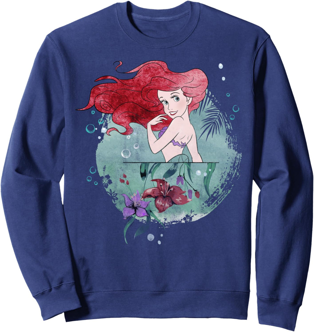 Disney Little Mermaid Ariel Painted Collage Portrait Sweatshirt