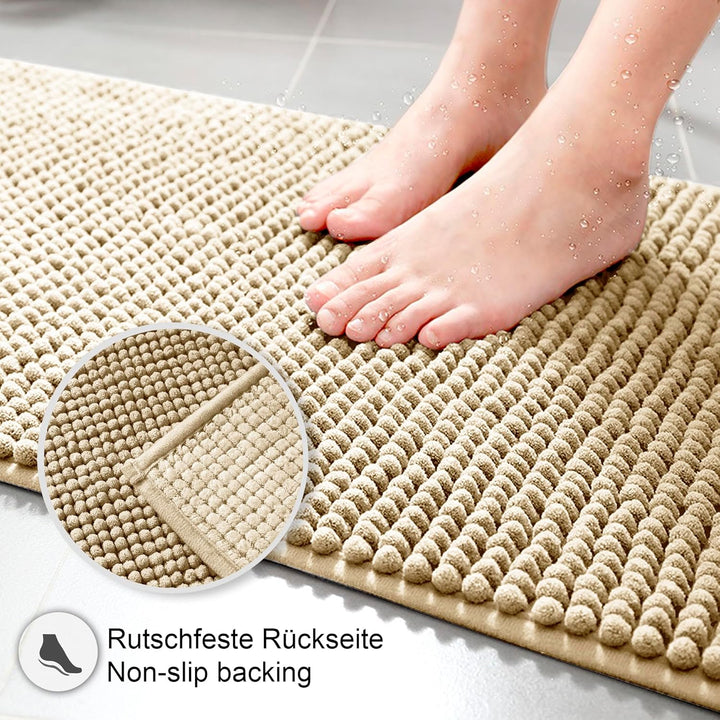 Badematte rutschfest | Als Badteppich Set kombinierbar | Badezimmer-Teppich Bad-Vorleger waschbar au