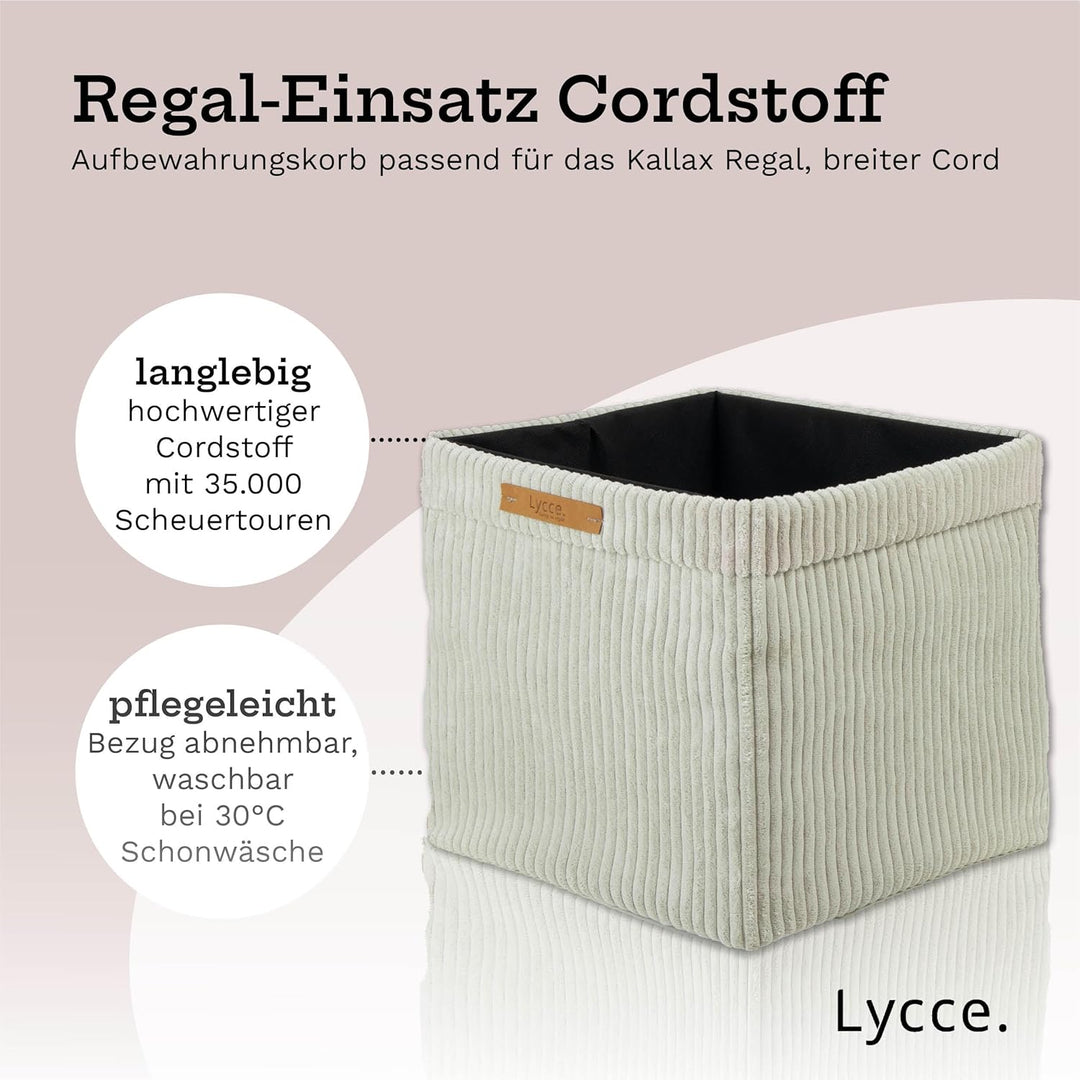 Kallax Box aus trendigem Cordstoff | Aufbewahrungskorb für Kallax Regal | Faltbox 33 x 33 x H31 cm m