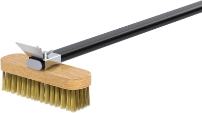 G.a HOMEFAVOR Pizzaofen Bürste Mit Stahlschaber, Abnehmbarem Langem Aluminium-Griff, Pizzaofenschabe