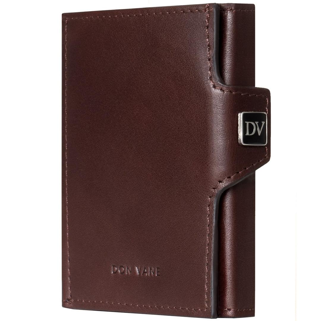DON VANE Elite Pocket I Slim Wallet mit XL Münzfach I Mini Geldbörse Leder mit RFID Schutz I Kleines